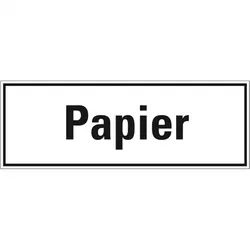 Aufkleber I Hinweisschild Papier, weiß/schwarz, Folie, selbstklebend, 297x105mm
