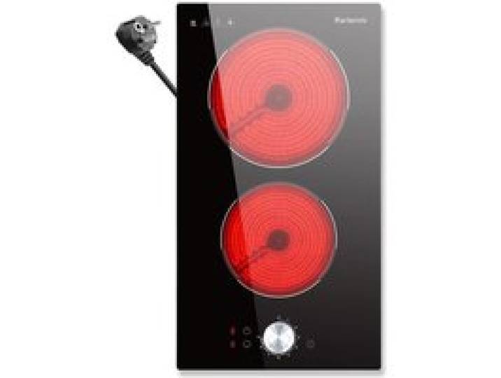 Plaque Vitrocéramique 2 Feux 30 cm Avec Boutons Prise Zone Extensible 9 Niveaux De Puissance 2800W