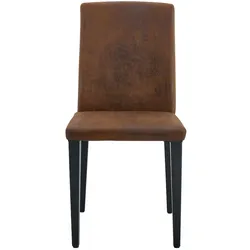 STILVORA 4er-Set Esszimmerstühle Stoff Braun, Metall Schwarz, 90 cm, ergonomisch