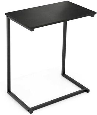 Costway C-Shaped Side Table Sofa Snack End Table with Metal Frame-Black