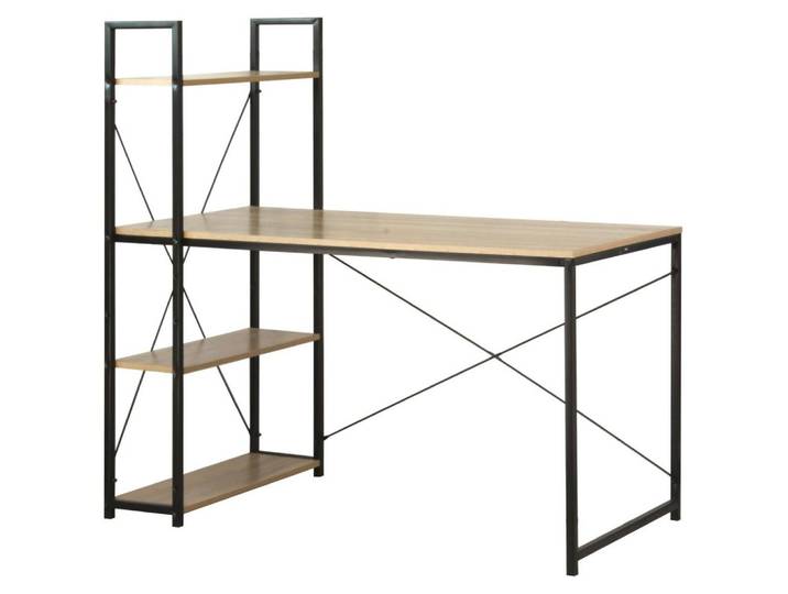 Schreibtisch (120 cm) mit 4 Regalböden im Industrial-Stil