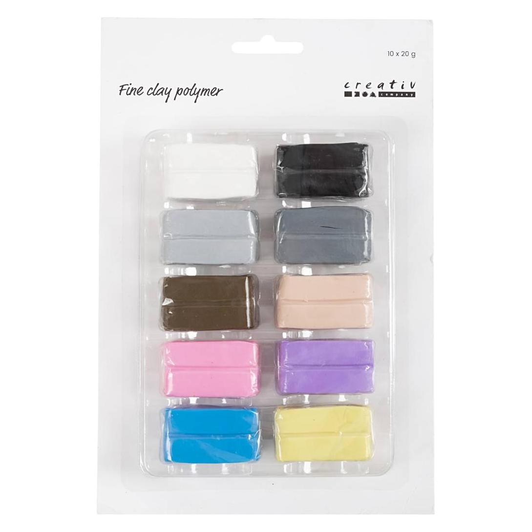 Creativ Company Modellierton Fine Clay 10 x 20 g, Pastellfarben (78102)