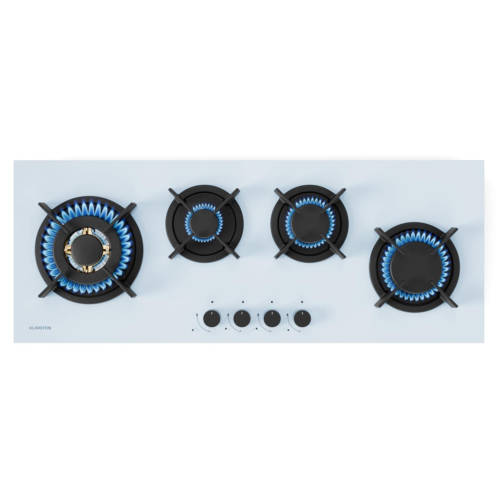 Goldflame 4 Slim Gaskochfeld 4 Brenner für Flüssig- oder Erdgas elektr. Zündung Weiß 4
