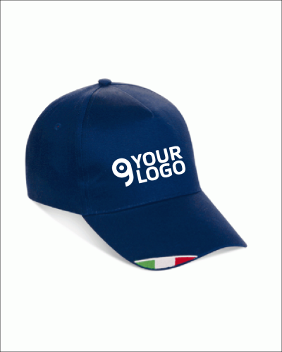 Cappellino 5 Pannelli ITALIA in Cotone Personalizzate o neutre