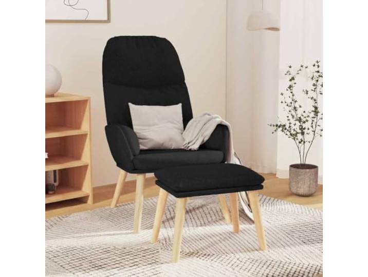 Relaxsessel mit Hocker, atmungsaktivem Stoff, Metallrahmen und Füßen Bequeme Armlehnen, abnehmbare Fußstütze, klares Design, stabile Struktur, täglicher Gebrauch, modernes Interieur