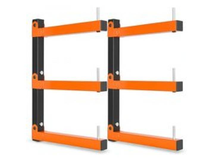 VEVOR 2x Kragarmregal mit 3 Ebenen Faltbares Holzlagerregal 50kg Pro Etage, Metallregal zur Wandmontage für Werkstatt Lager Garage & Keller, aus Kohlenstoffstahl, mit Klapparmen & Verriegelungsbolzen