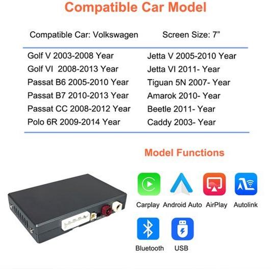 Auto-Interface-Set-Top-Box, Carplay-Modul - Kompatibel mit Volkswagen - Integration ins Originalsystem - 1,0 kg - Autoradio-Zubehör