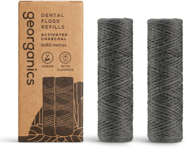 Georganics Activated Carbon Dental Floss 2 Units x 50 M