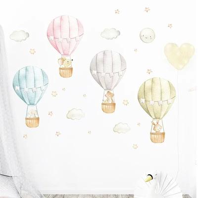 Whimsical Watercolor Hot Air Balloon Animal Wall Decals Whimsical Watercolor Hot Air Balloon Animal Wall Decals