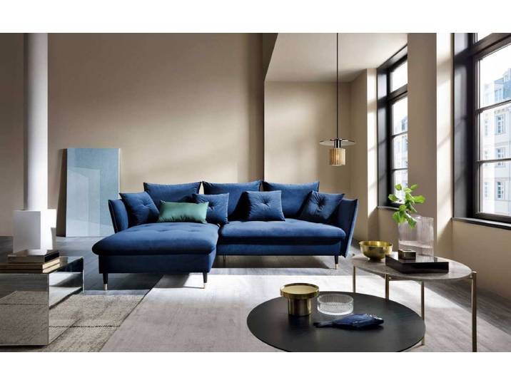 Designer Ecksofa Louise mit Schlaf- und Klappfunktion - Grün - rechts - Luxusbetten24