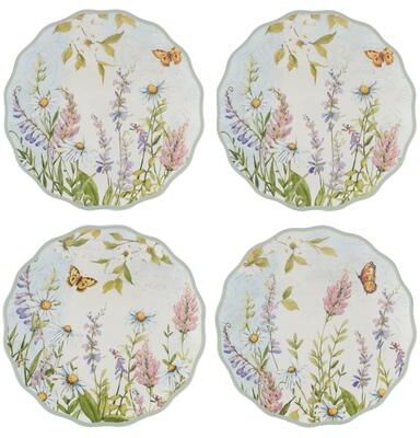 "Certified International Easter Meadow 6-Inch Canape Plates, Set of 4 - 6"" Diam x 0.75"""