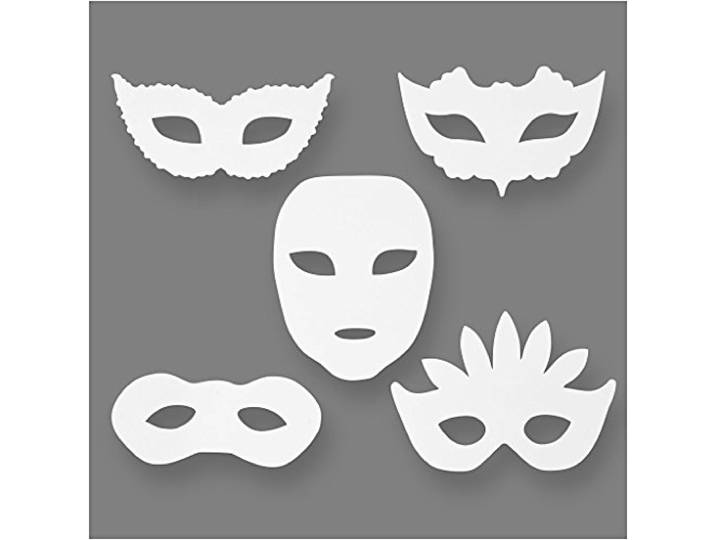 Maskerade Maskers, H: 8,5-19 cm, 16 asstd, 230 g