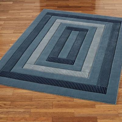 United "Park Place Rectangle Rug Blue, 3'11"" x 5'3"", Blue"