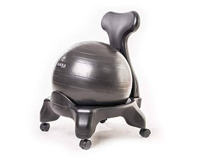 KIKKA ACTIVE CHAIR - Ergonomischer Stuhl mit aufblasbarem Ball (schwarz)