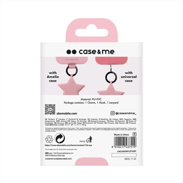 CASEME Charm Cmcharmpustarp-rosa
