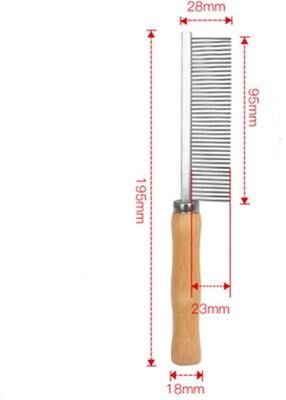 Uplift Picks Stainless Steel Cat Comb With Wood Handle For Pet Hair Removal dense Comb