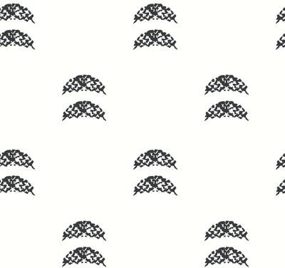 Black & White Rose Lindo Half-Moon Peel and Stick Wallpaper by RoomMates
