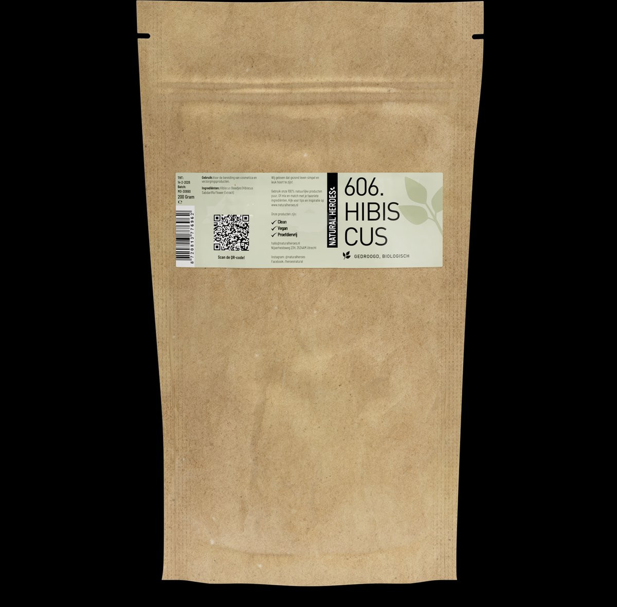 Natural Heroes Hibiscus Gedroogd Biologisch 200 gram