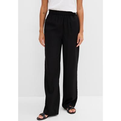 Schlupfhose BONPRIX, Damen, Gr. 36, N-Gr, schwarz, Web, Obermaterial: 100% Viskose, loose fit lang, Hosen Schlupfhose, aus Viskose, leichtes Material, weite Beine, lockere Passform