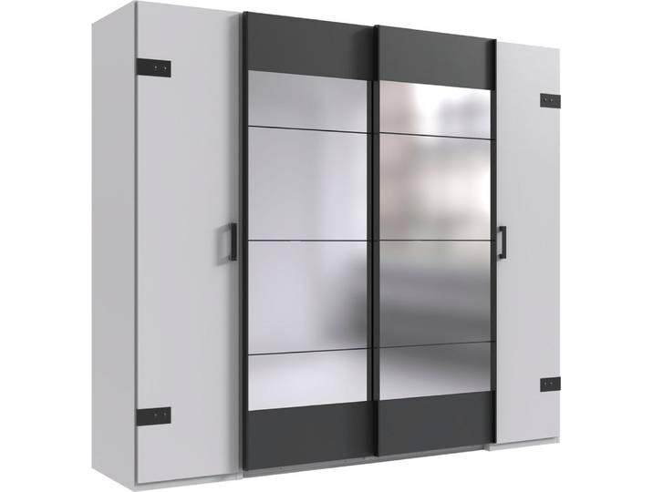 Wimex Stockholm Schwebetürenschrank Graphit/Weiß