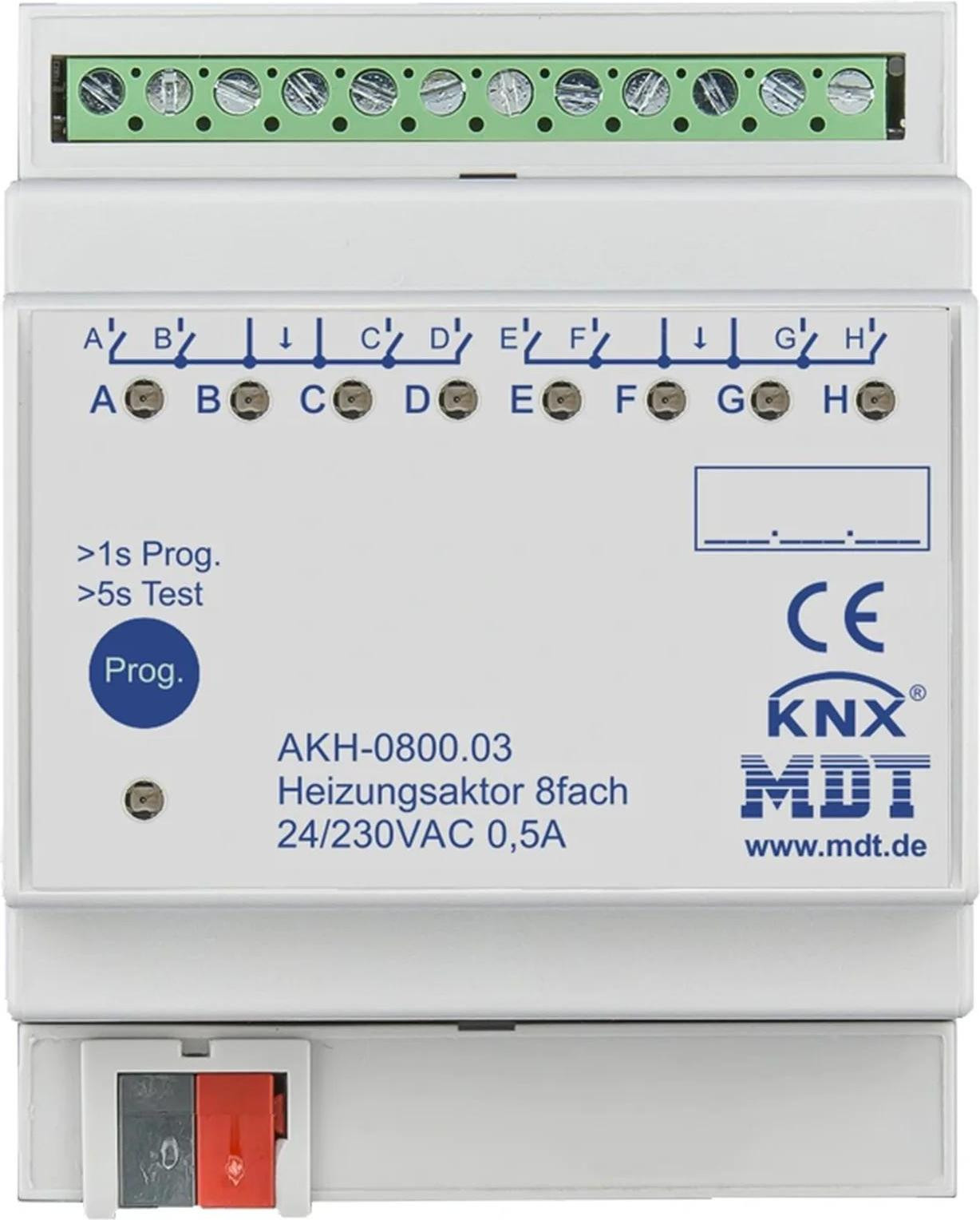 MDT KNX Verwarmingsactor, 8-voudig, 24/230 V AC, REG