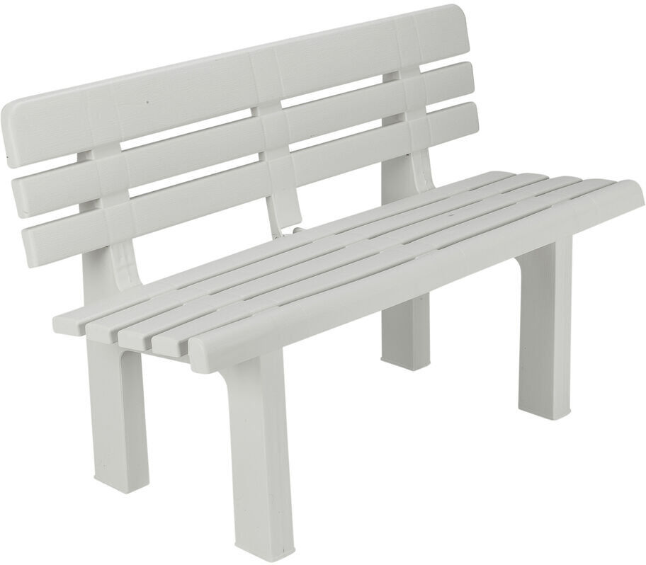 Lark Manor Hamlin 43.3 cm W Plastic Garden Bench White 28cm H X 43.3cm W X 20.5cm D