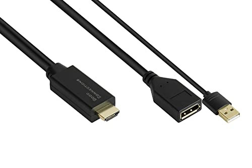 Good Connections Alcasa HDMI-AD22 videokabel/adapter HDMI naar DisplayPort, 0,3 m, zwart
