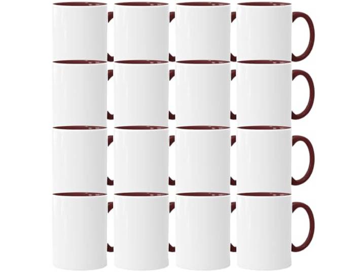 Sublimationstassen ohne Druck AAA Grade Einzeln oder im Set Fototasse für Sublimationsdruck Leere Tassen für Hitzepressen-Thermo-Sublimation (144 Stück, Maroon)