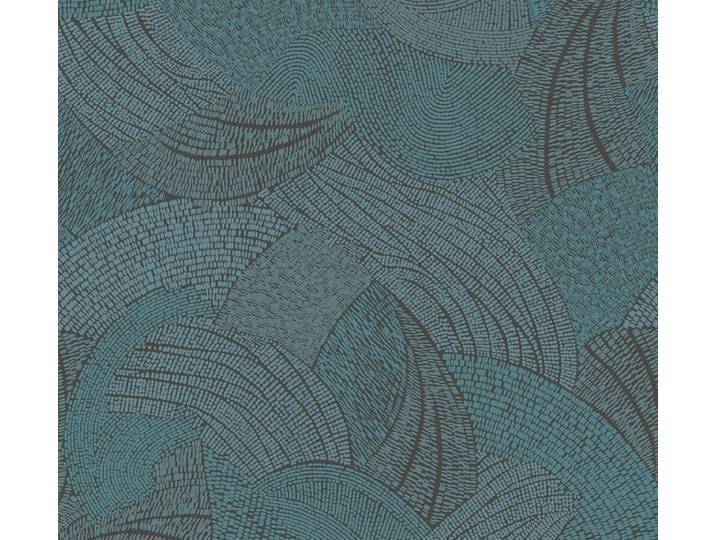 GOLF PATROON BEHANG Grafisch - Blauw Groen Zwart - A.S. Création French Affair