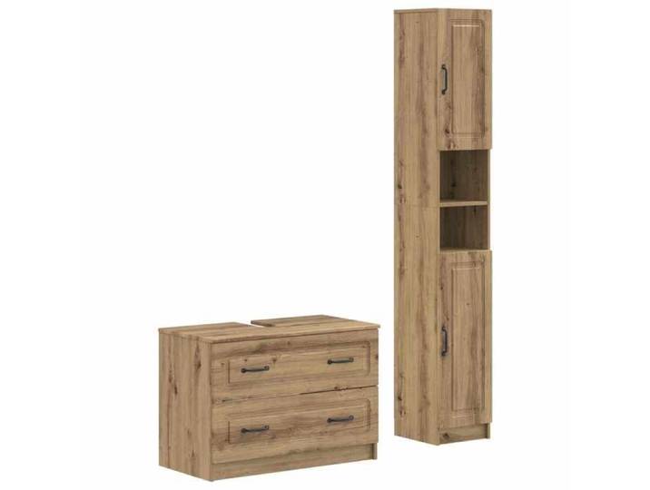 Marron - Ensembles de meuble - Ensemble de 2 meubles de salle de bain UTRECHT Chêne artisanal 8180