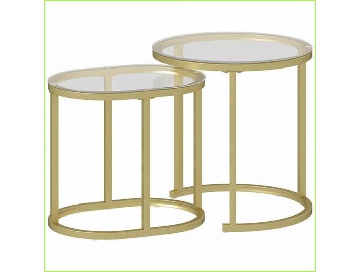 Tables d'appoint - Set 2 Empilables Cadre en Acier - Or