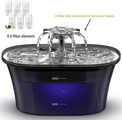 Inspire Essentials PureFlow Smart Pet Water Fountain add 6filters l