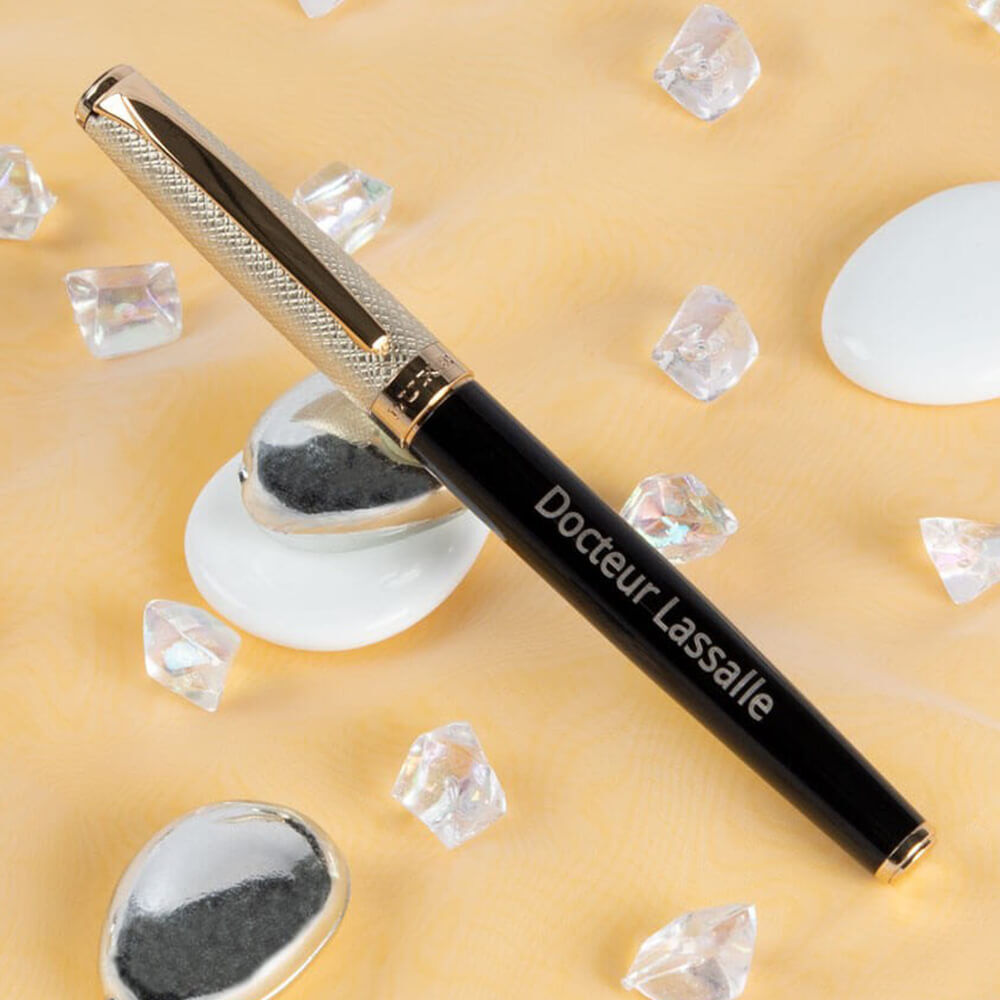 Ocadeau Stylo roller Luxe écaille doré