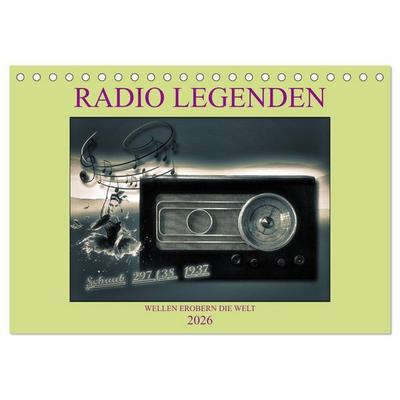RADIO LEGENDEN (Tischkalender 2026 DIN A5 quer), CALVENDO Monatskalender