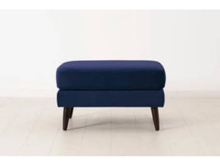 Polsterhocker Model 08, Indigoblau