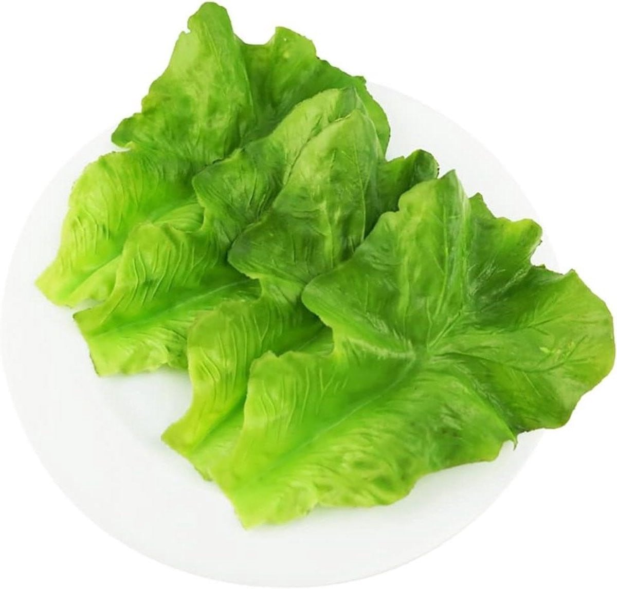 Set van 4 levensechte kunstmatige groene sla bladeren voor keuken decoratie