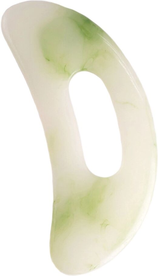 INF Planche de Gua Sha en Résine - Racleur Contouré Courbé pour Massage du Visage et du Corps, bords arrondis Vert