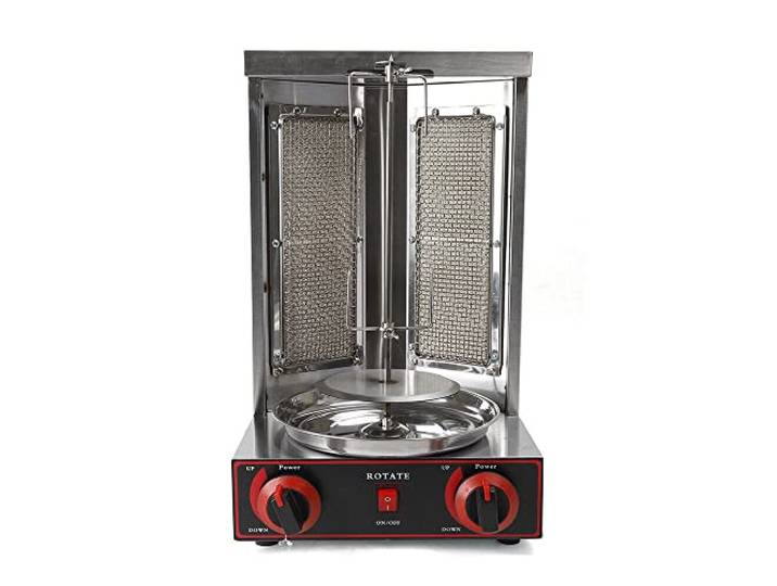 Edelstahl Gas Dönergrill, 3000W Elektro Döner Kebab Maschine Gas Kebap Grill Gyrosgrill Tischgrill Döner for Küche BBQ