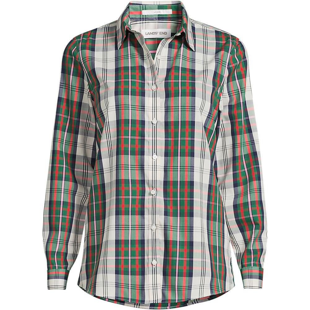 Bügelfreie Baumwoll-Bluse in Plus-Größe, Damen, size: plus, Elfenbein, Baumwolle, by Lands' End