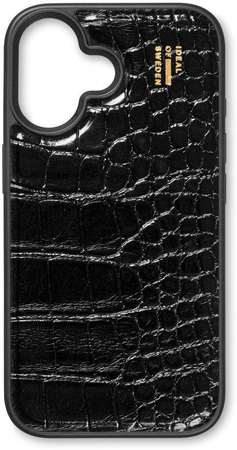iPhone 16 iDeal Of Sweden Vegan Leather Case - Black Croco