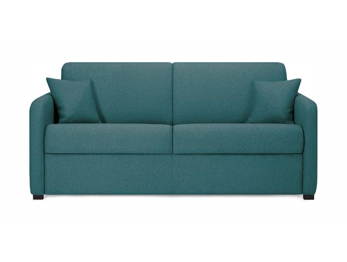 BREST - Canapé convertible 3 places - Tissu tissé, Turquoise