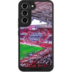 Nivocase Handyhülle für Samsung Galaxy S22 Hülle NIVOpure Case Schwarz FC Bayern München FCB Stadion (Samsung Galaxy S22), Smartphone Hülle, Schwarz