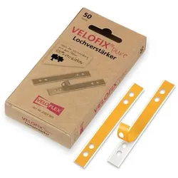 Veloflex VELOFIX pure Lochverstärker (DBP),  FSC zertifiziertes Papier, weiß, 105 x 15 mm, selbstklebend, Lochabstand 60 und 80 mm