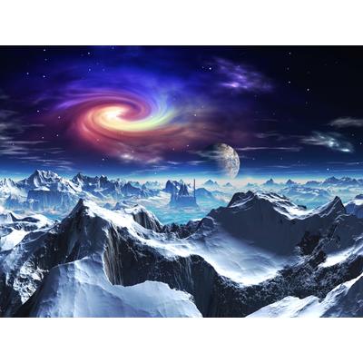 Fototapete PAPERMOON "PLANETEN-FUTURISTISCH WELTRAUM MOON GALAXIE UNIVERSUM", bunt, B:2,5m L:1,86m, Vlies, Tapeten