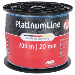Weidezaunband Platinum Line 200m / 20mm weiß/blau
