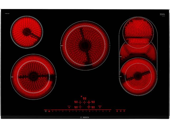 BOSCH Elektro-Kochfeld, schwarz, B:81,6cm H:4,4cm T:52,7cm, Kochfelder, Power Boost für schnelles Erhitzen und Kochen, Elektro-Kochfeld