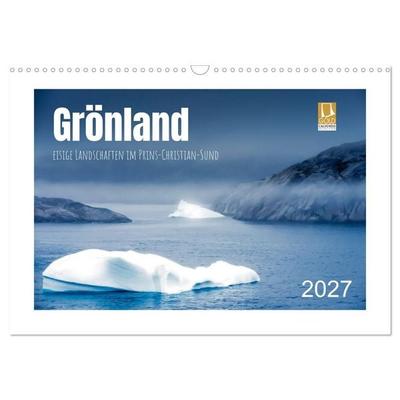 Grönland - eisige Landschaften im Prins Christian Sund (Wandkalender 2027 DIN A3 quer), CALVENDO Monatskalender