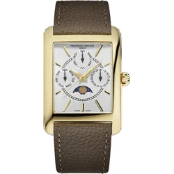 Frederique Constant Classics Carree Calander Moonphase FC-265S4C5 - Gerprägt & sonnen guilloche,weiß,braun