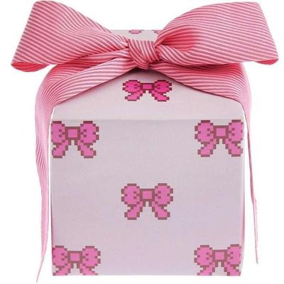 Geschenkpapier Pixel Schleifen, Rosa,