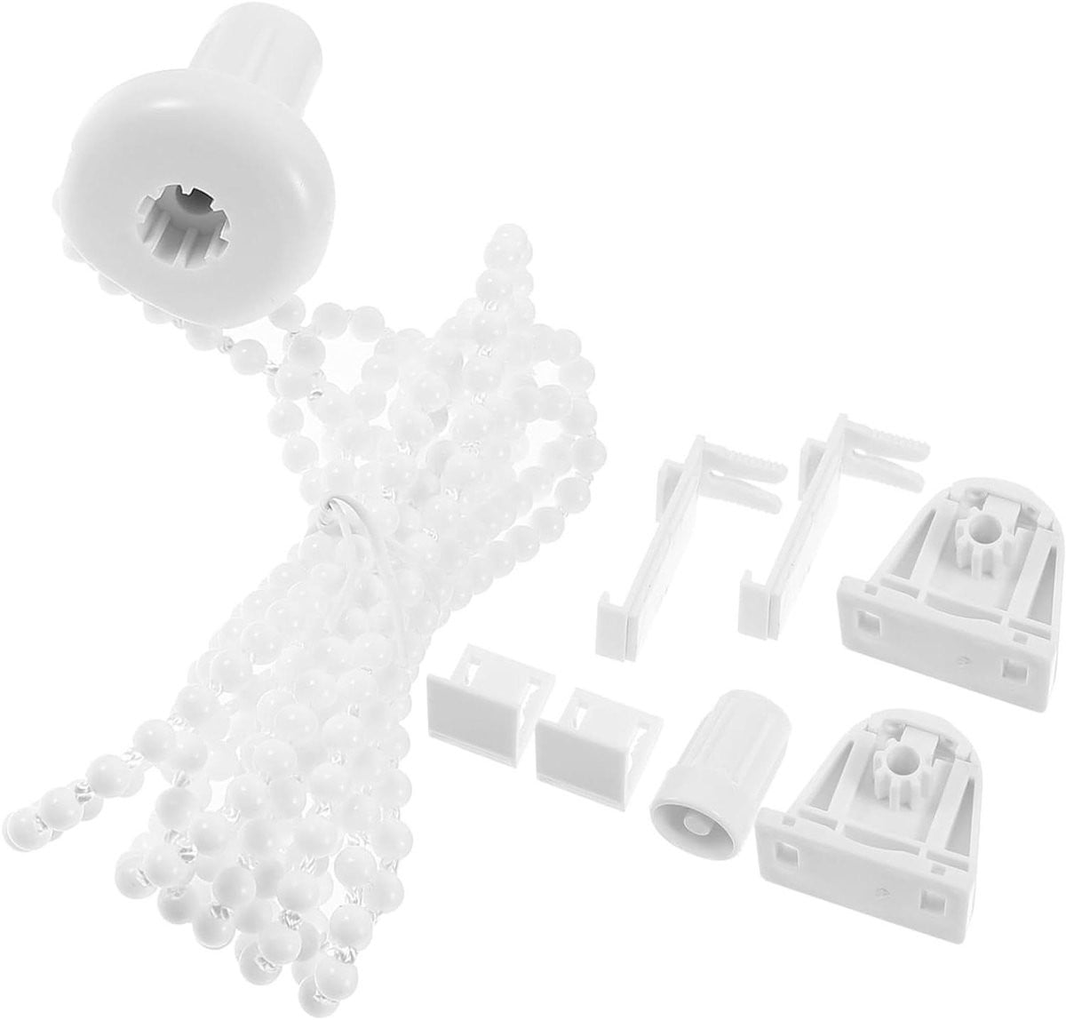 Gordijnbeslag Set Kralenketting voor Rolgordijn - Wit - 180 cm